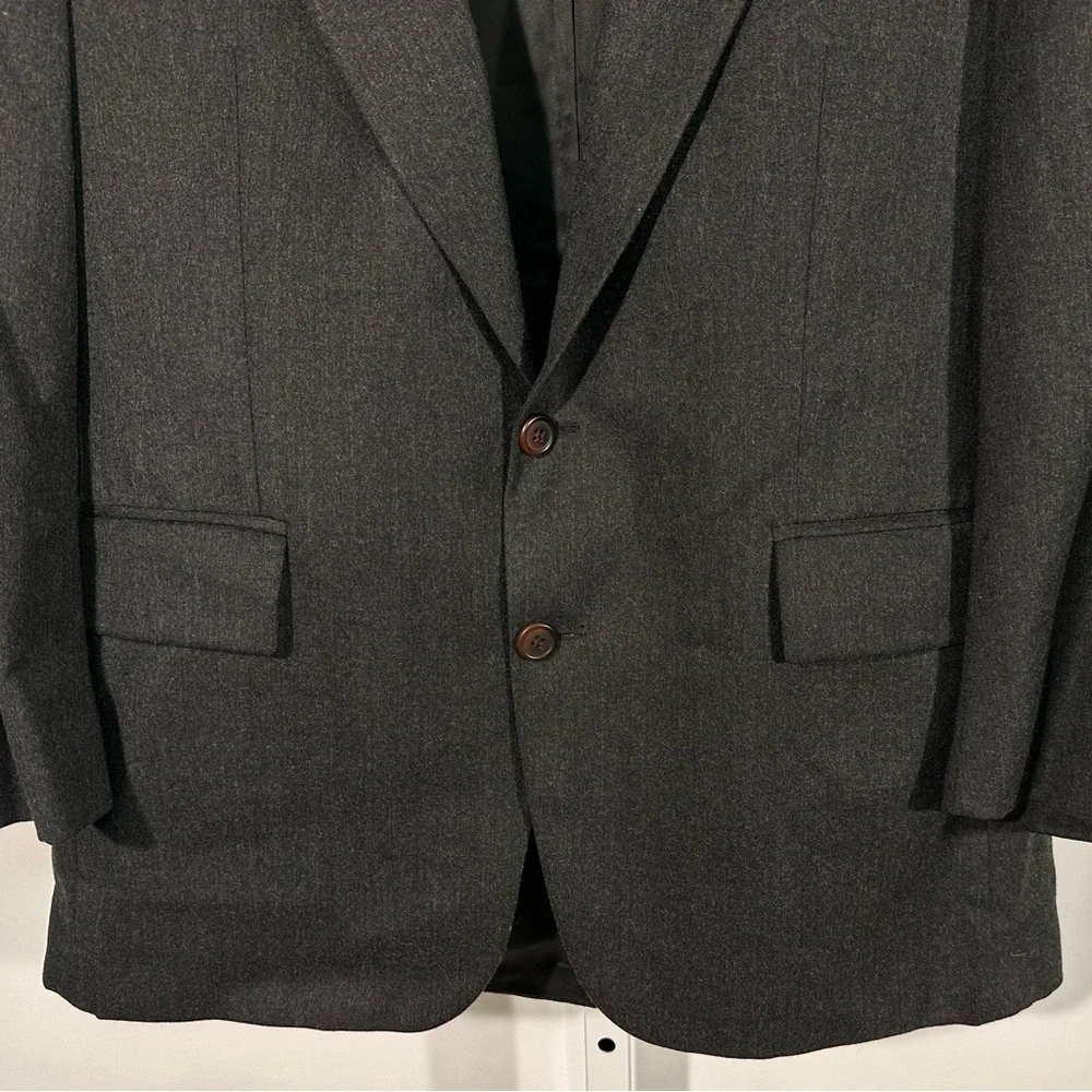 CHAPS Ralph Lauren Pure Wool Blazer Charcoal Grey Classic Tailored Canada 42R